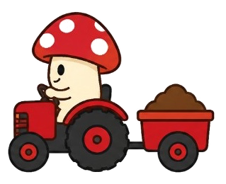 Uyova mascot hauling compost in a trailer.